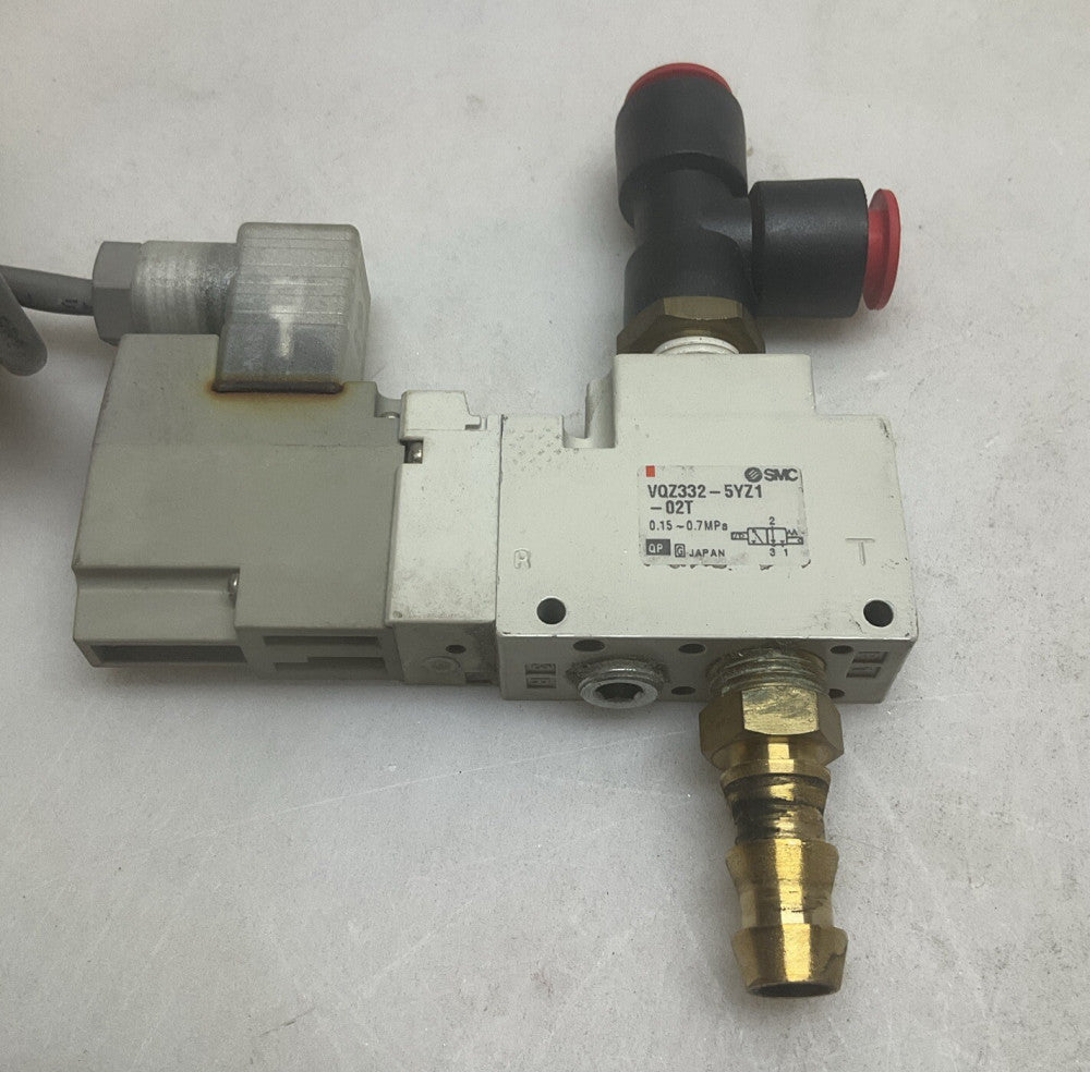 Smc VQZ332-5YZ1-02T 3 Port Valve 3/8” Npt Connection .15-.7mpa Used