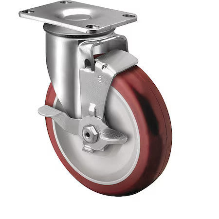 Colson 2.03256.95 Brk1 3-1/2" X 1-1/4" Non-Marking Polyurethane Hi-Tech Swivel