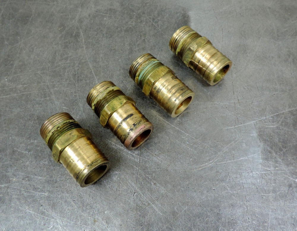 Brass Hose Barb 1" NPT Lot of Four (4)