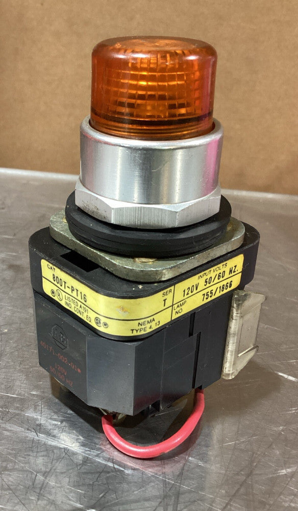 ALLEN BRADLEY 800T-PT16  SER T Orange ILLUMINATED PUSH BUTTON