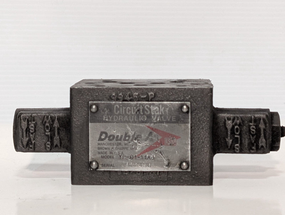 Double A YP-01-11A3 CircuitStak Hydraulic Valve 2-Way