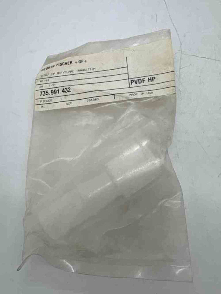 George Fischer 735.991.432 (735.598.432) BCF 20X1/2 FLARE TRANS PVDF HP BUTT