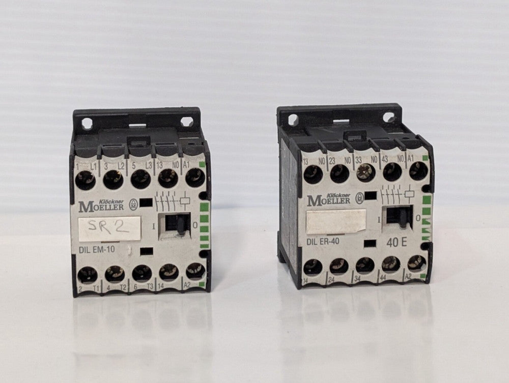 Lot of 2 Klockner Moeller DILER40E & DILER10 Industrial Control System, as shown