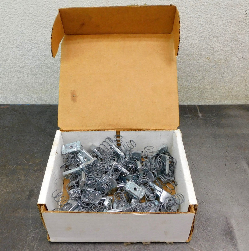 Power-Strut PSRS 1/4 EG 1/4" Channel Nut W/ Regular Spring 716261 Lot of (100)