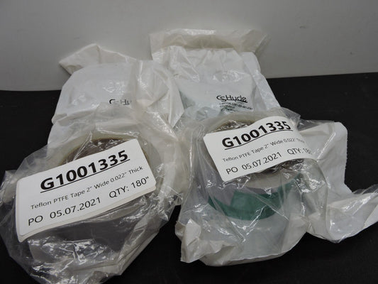 (4) - CS Hyde 15-20A-2-5 20 Mil Skived Teflon w/ Acrylic Adhesive (2" x 5 Yards)