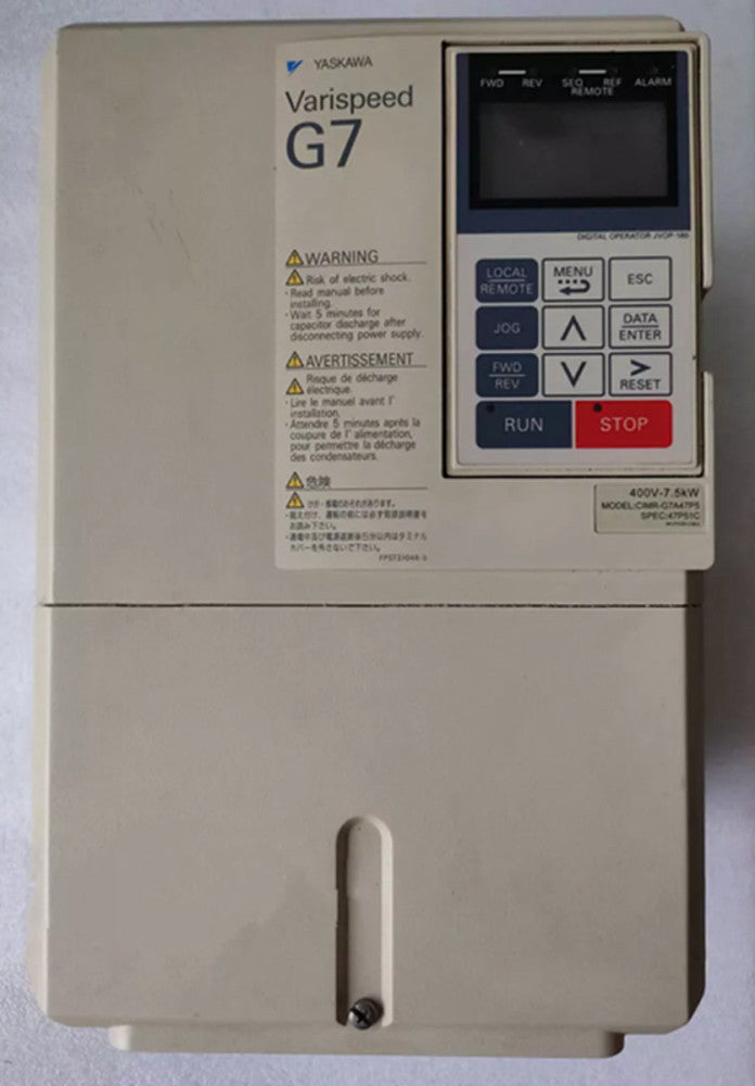 Used & Tested YASKAWA CIMR-G7A47P5 Inverter 7.5KW