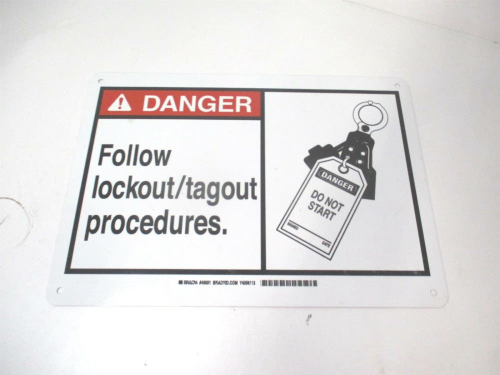 Brady (46691) 10" x 14" Follow Lockout/Tagout Procedures Danger Security Sign 