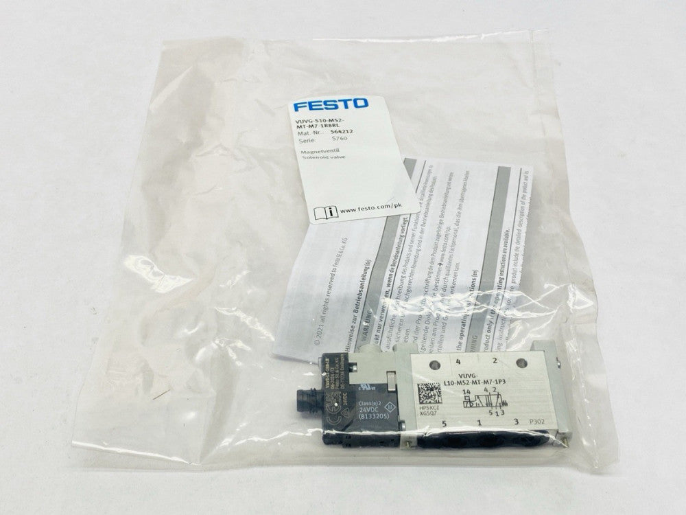 Festo VUVG-S10-M52-MT-M7-1R8RL Pneumatic Solenoid Valve 564212