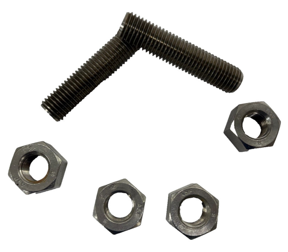 3/4"-10 X 3-1/2" GRADE B7 FULLY THREADED STUDS WITH 2 NUTS  (LOT OF 4)