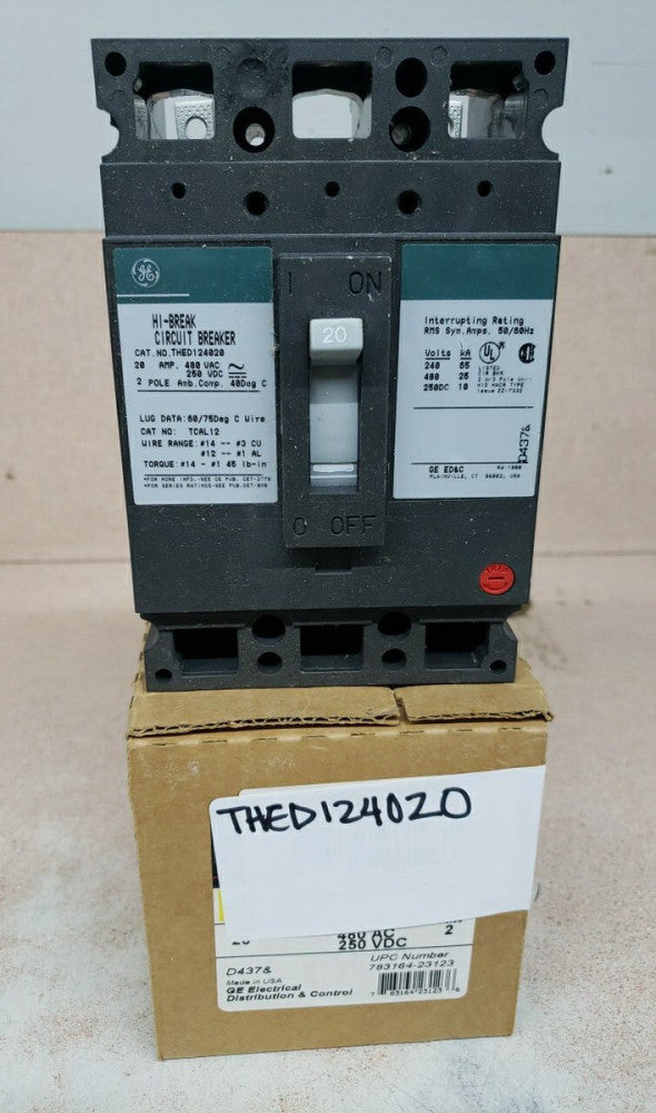 NEW OLD STOCK General Electric THED124020 3 Pole 20A Circuit Breaker