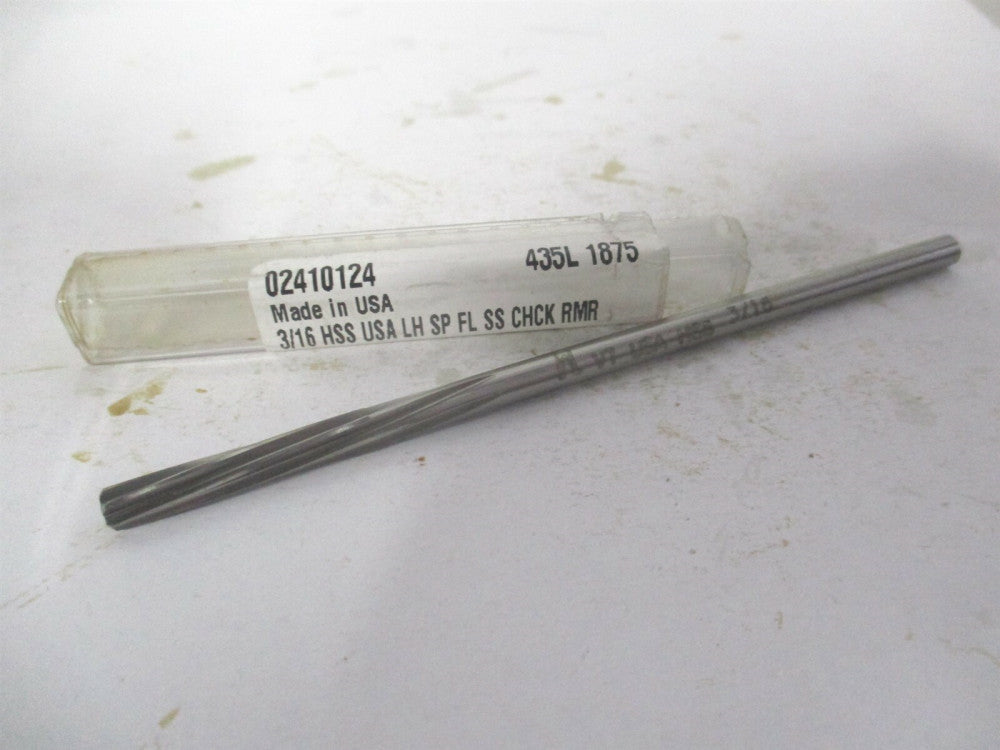 (435L-0.1875) 3/16" x 1-1/8" x 4-1/2" OAL Straight Shank HSS 6Fl Chucking Reamer