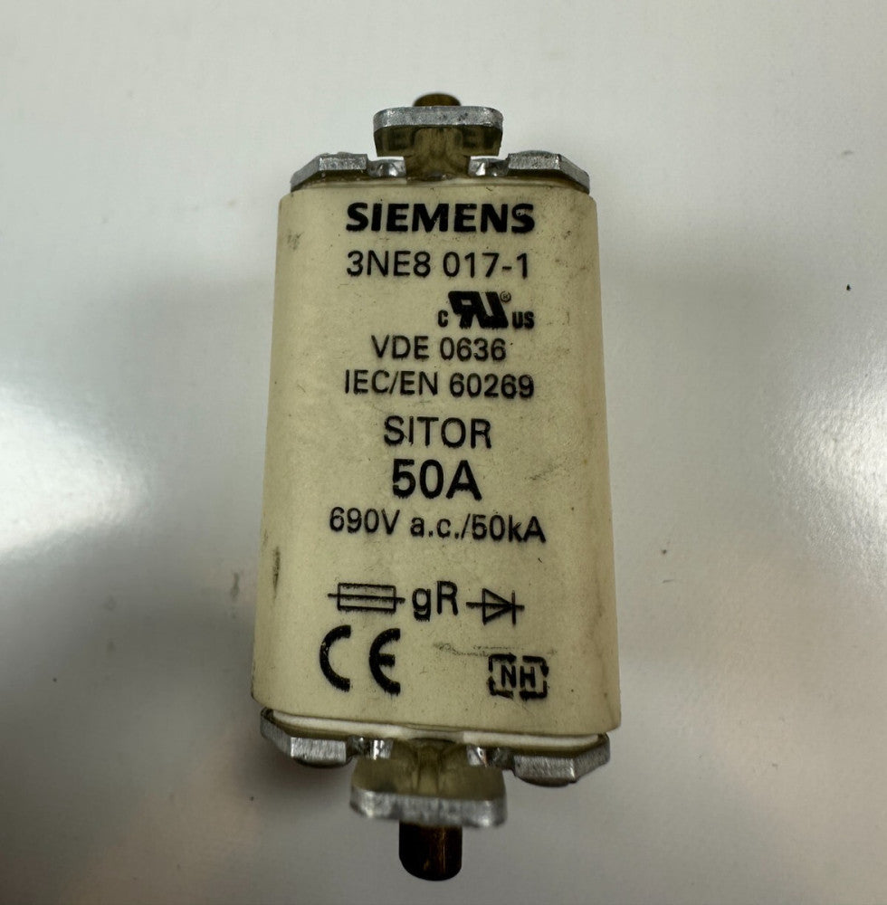 Siemens 3NE8-017-1 Sitor Fuse 50A/660V VDE0636 50kA - New Fast Ship from USA