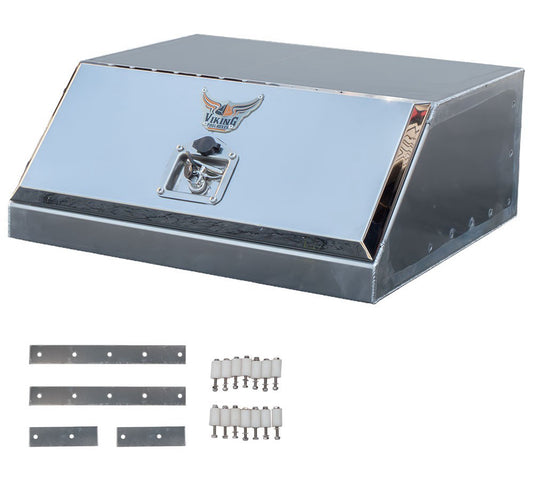 27"x 24.6"x11"Aluminum Logger Tool Box w/Mirror Finish for Between Headache Rack