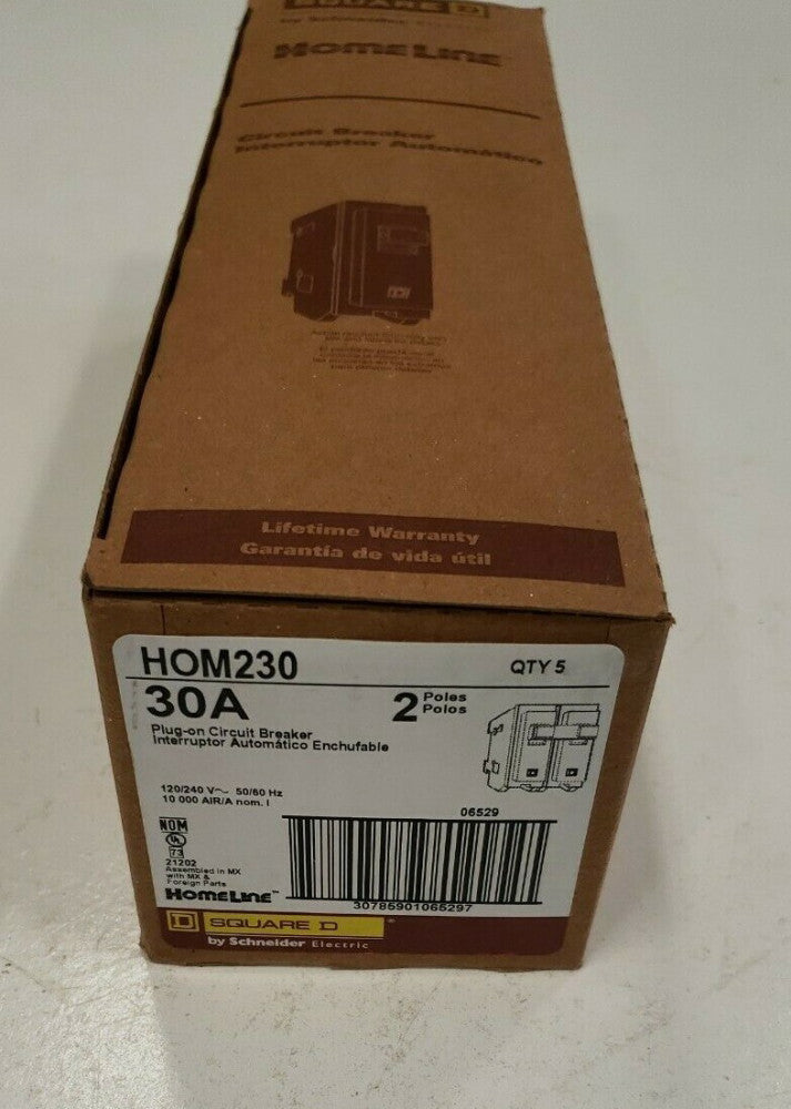1 New Square D Hom230 Homeline 2 Pole 30 Amp 240V Circuit Breaker