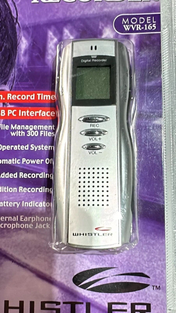 NEW Whistler Digital Voice Recorder Model#WVR-165 You'll Need Batteries(See Pic)
