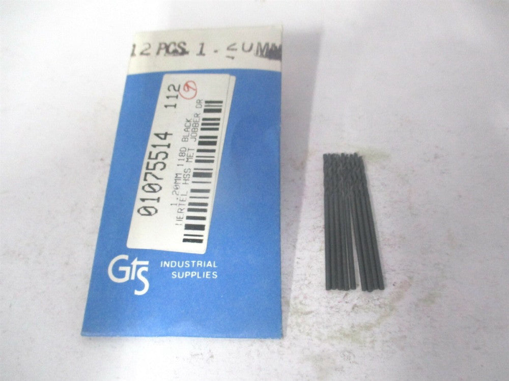 (301 1.20) 1.2mm x 48mm OAL 118° High Speed Steel Jobber Drill - Pack of 9
