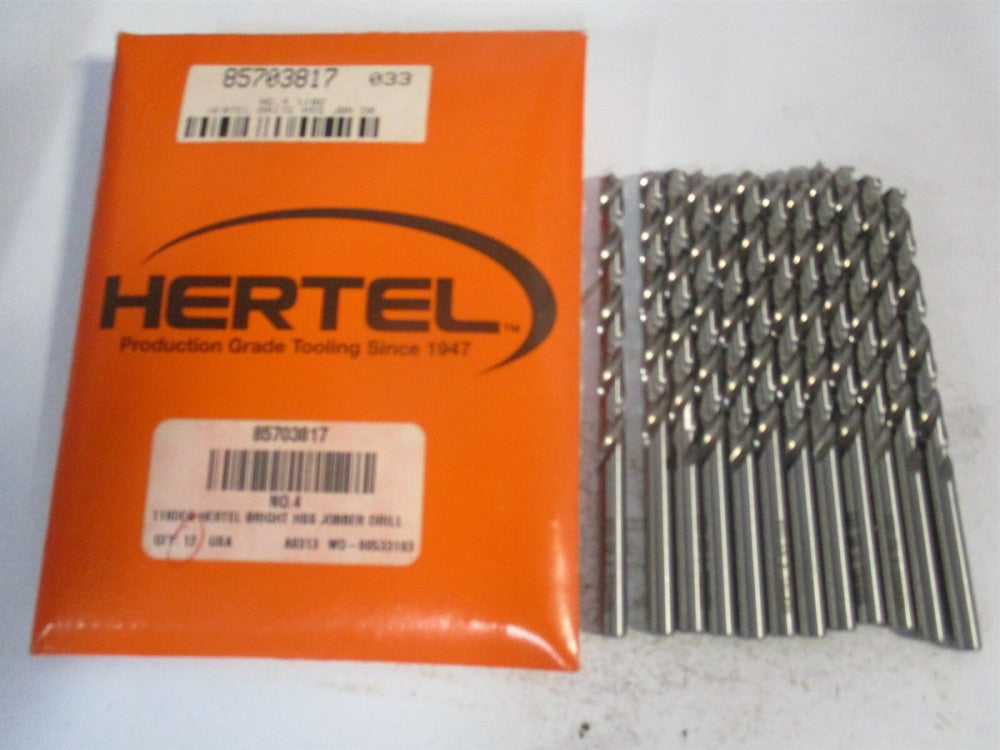 (85703817) #4 2-1/2" x 3-3/4" OAL 118° High Speed Steel Jobber Drill - Qty 12
