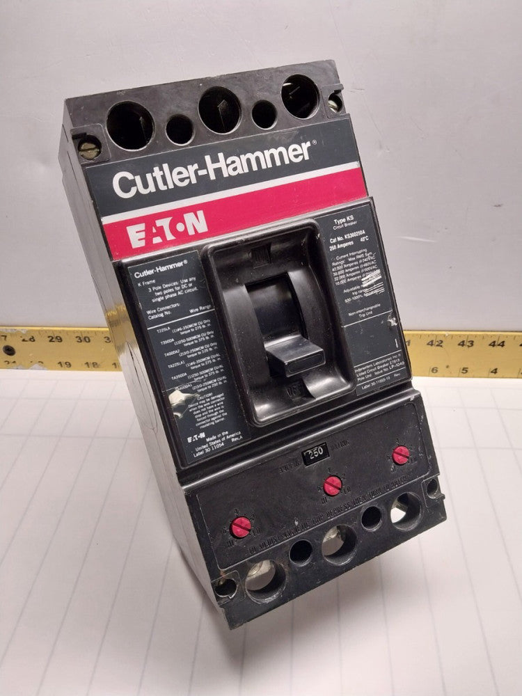 EATON / CUTLER HAMMER 250 AMP CIRCUIT BREAKER 600 VAC 3 POLE  KS360250A