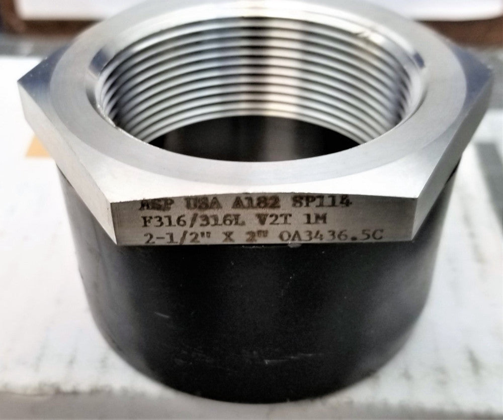 2-1/2 x 2 in. Threaded Class #1000 316 Stainless Steel Forged Pipe Bushing [D1B4