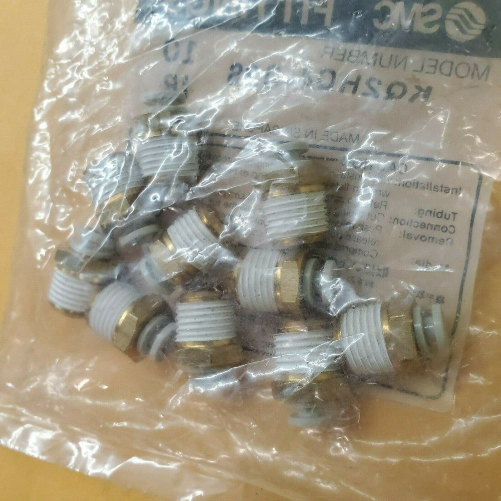 10) NEW SMC 1/4" TUBE FITTING x 1/4" MNPT BRASS BODY AIR, WATER  KQ2H04-02S