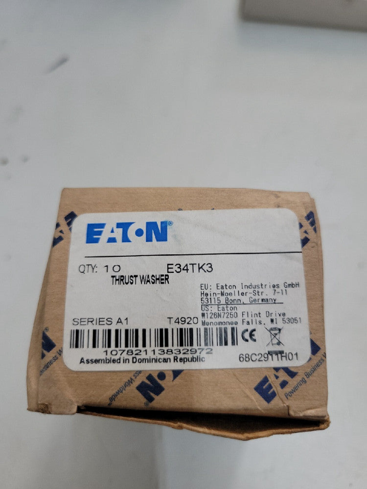 BOX OF 10- Eaton E34TK3 Pushbutton Thrust Washer E34 series, Nut Screw or Washer