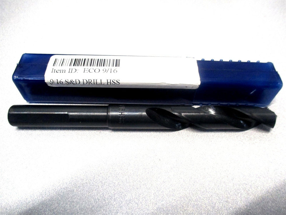 New (250C) 9/16 x 1/2 x 6 2-Flute 118° 3 Flats on Shank Silver & Deming Drill 