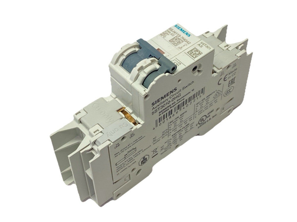 Siemens 5SJ4113-7HG42 Circuit Breaker 1P 13A 277V/489V w/ 5ST3010-0HG Switch