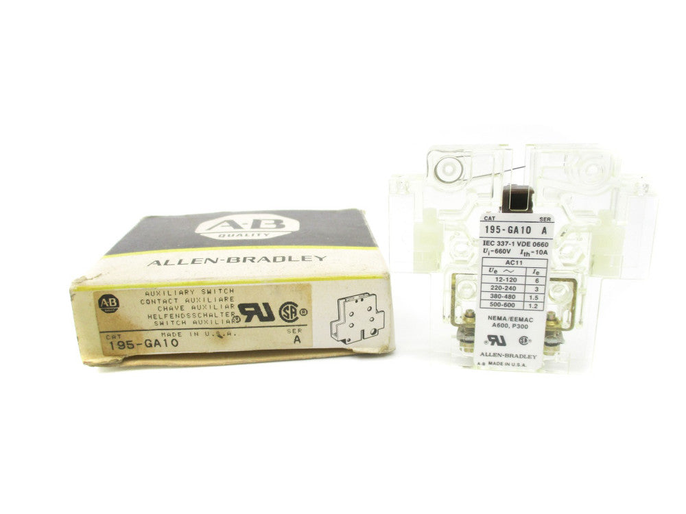 ALLEN BRADLEY 195-GA10 SER. A 660V 10A (BK/YL) NSMP