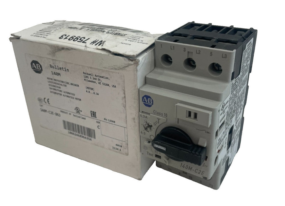 ALLEN BRADLEY 140M-C2E-B63 CIRCUIT BREAKER SER. C 140MC2EB63 NEW, SURPLUS