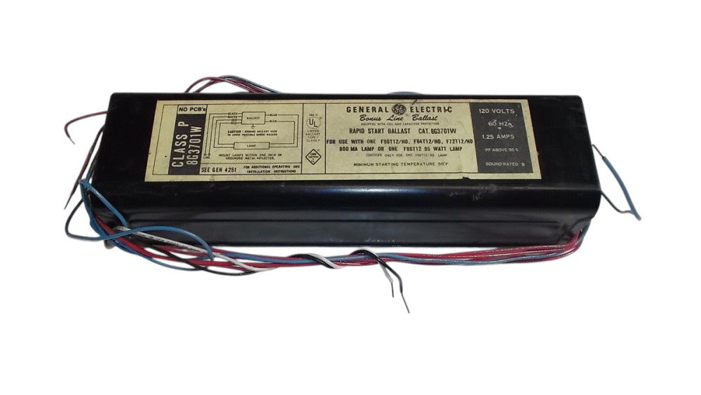GENERAL ELECTRIC RAPID START BALLAST 8G3701W UNMP