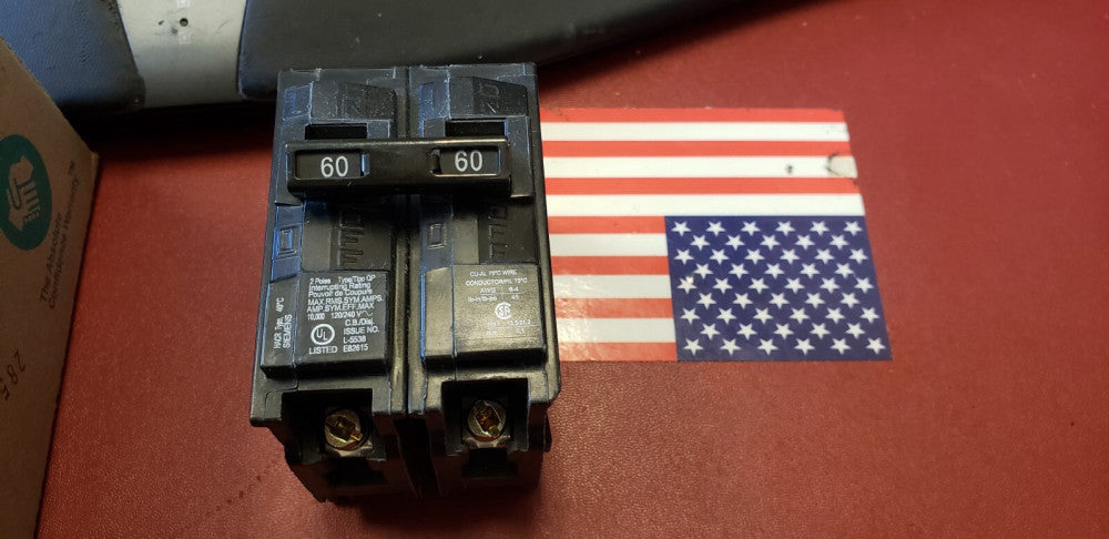 Siemens Q260 Circuit Breaker 60 Amp 2 Pole 120/240 VAC QP Plug In On 60 Hz