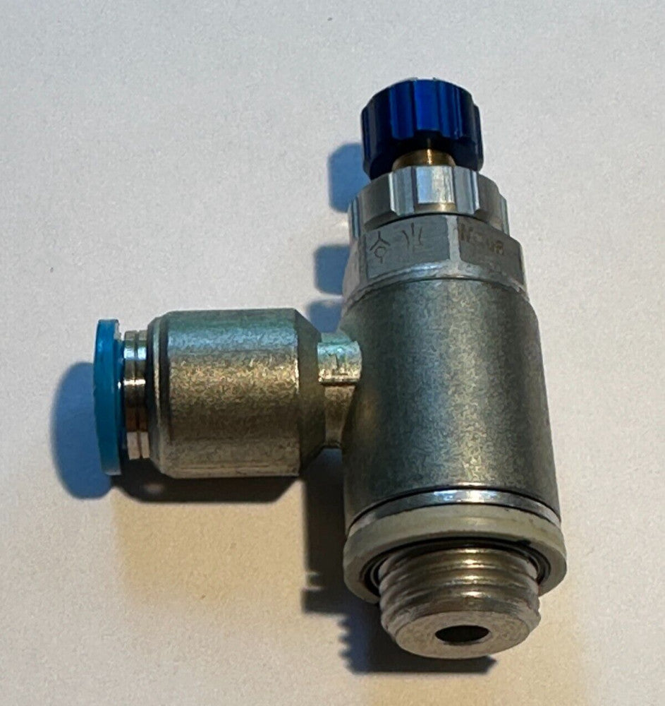 Festo GRLA-1/4-QS-8-RS-D Flow Control Valve One Way 1/4 NPT x 8mm Tube - New