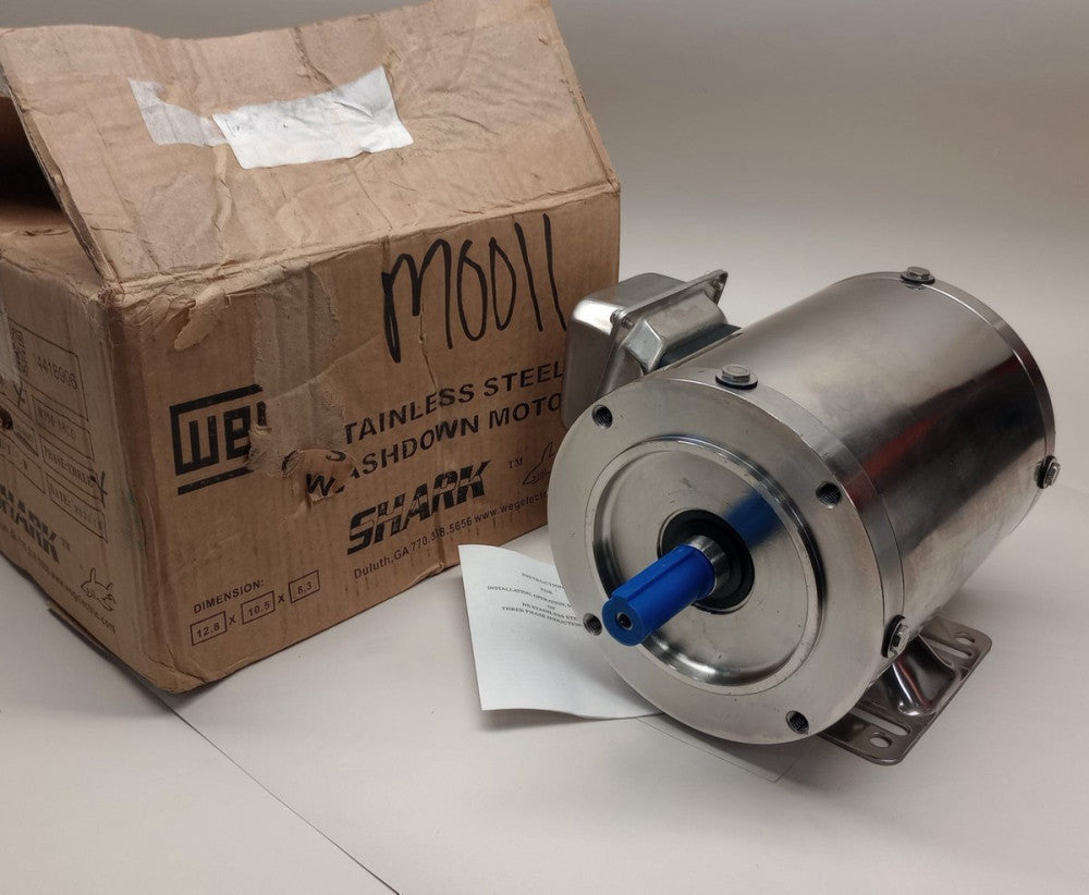 WEG .5018EP3ESS56C Electric Motor Stainless 1/2hp 3ph 60hz 230/460V 1730rpm TENV