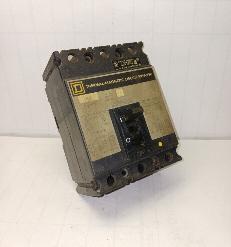 SQUARE D 15 AMP CIRCUIT BREAKER 3 POLE 480 VAC / 250 VDC  FAL34015