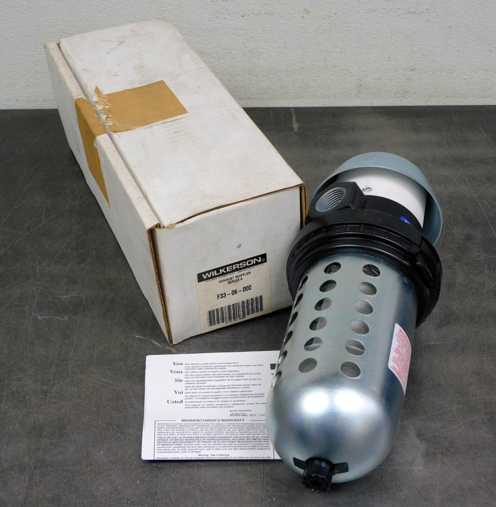 Wilkerson F33-06-000 Exhaust Muffler / Filter 3/4" NPT 150 PSI