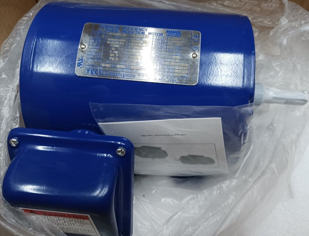NEW TECO 3/4 HP AC ELECTRIC MOTOR DSP0/76 FRAME 56 230/460 VAC 3PH 1155 RPM ODP