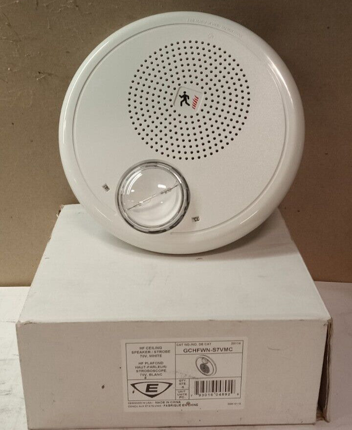 NEW EDWARDS GCHFWN-S7VMC HF CEILING SPEAKER/STROBE 70V WHITE
