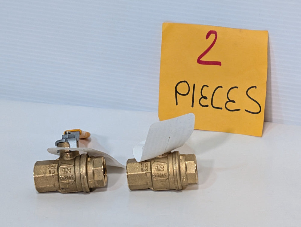 Lot of 2 Rubinc S95 Brass Ball Valves CW617N, 600CWP, PN40, DN15, New Old Stock