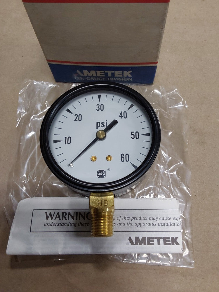NEW 2 1/2" USG P-505A 0-60 PSI Pressure Gauge 1/4 ANPT