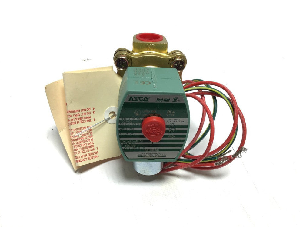 ASCO 8210G002Q Red Hat Solenoid Valve 1/2" NPT 15.1 Watts 