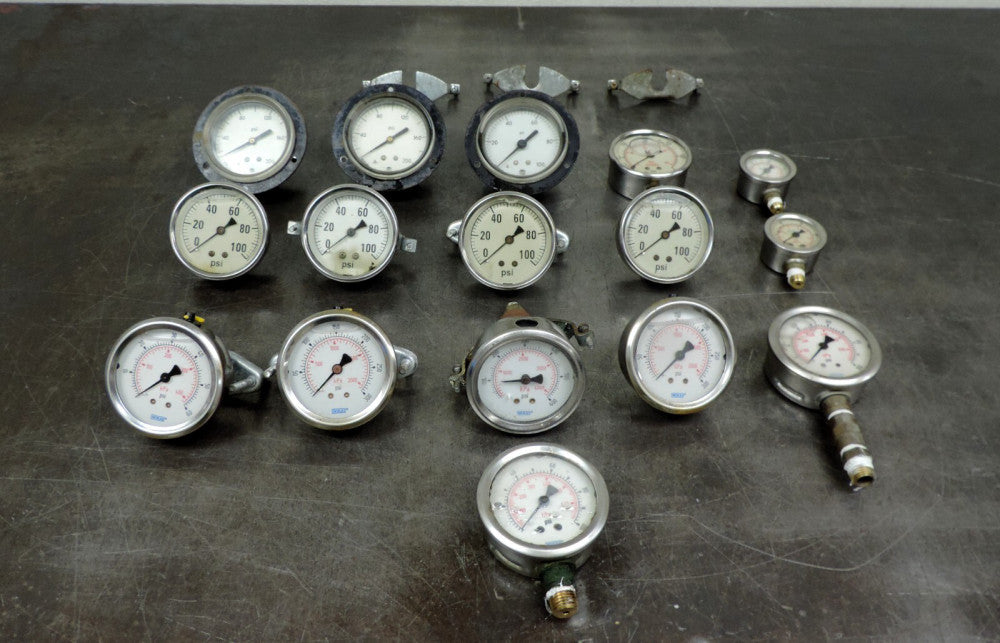 Pressure Gauge Wika Hypro PSI  US Gage Valley Instrument Lot of  16 Fluid Filled