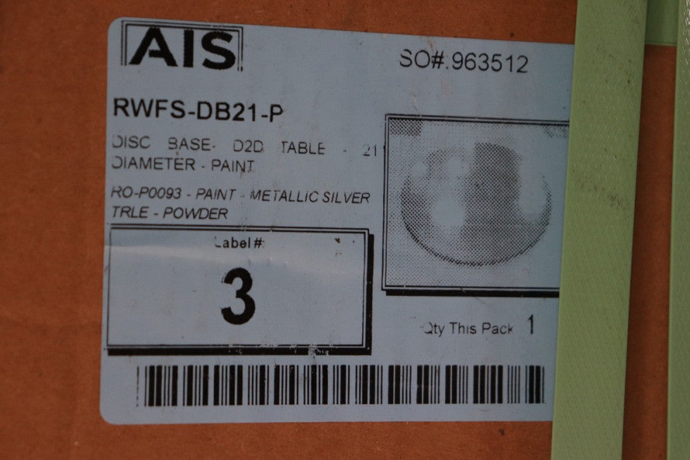 AIS Disc Base D2D Table Metallic Silver 21" Dia. RWFS-DB21-P
