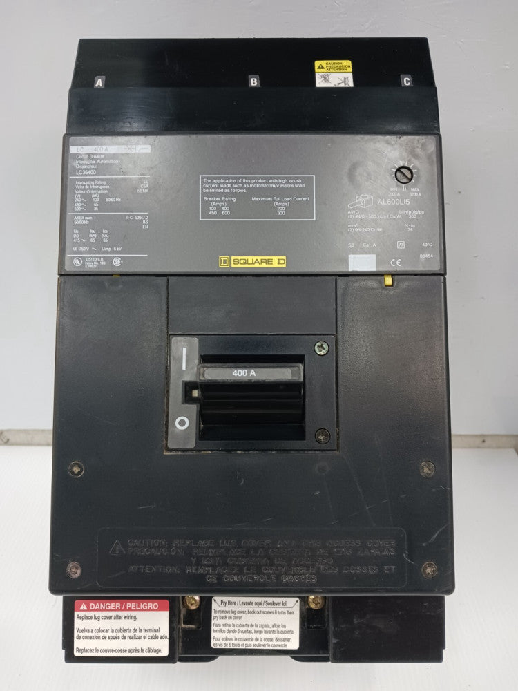 New Take Out Square D 400 Amp I-Line Circuit Breaker 3 Pole 600 VAC LC36400