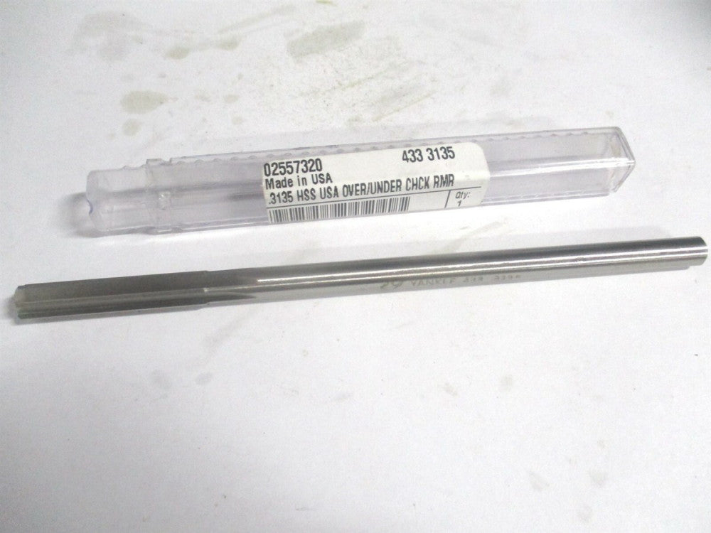 (433-0.3135) 0.3135" x 1-1/2" x 6" HSS 6-Flute Straight Shank Chucking Reamer 