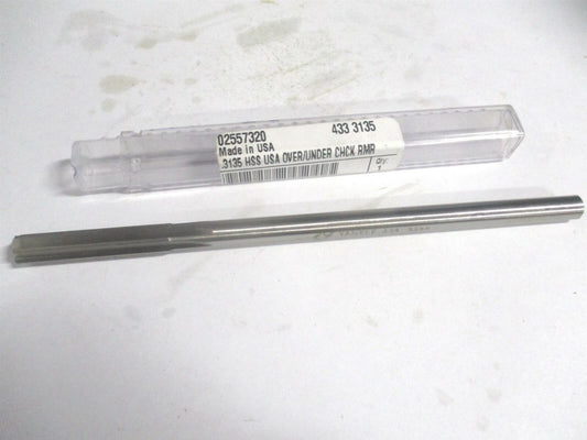 (433-0.3135) 0.3135" x 1-1/2" x 6" HSS 6-Flute Straight Shank Chucking Reamer 