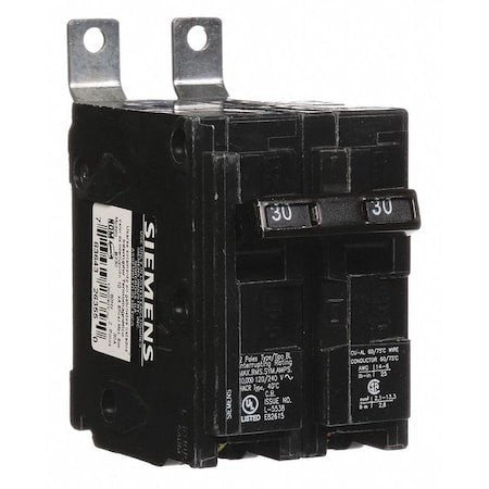 Siemens B230 Miniature Circuit Breaker, Bl Series, 30A, 2 Pole, 120/240V Ac,