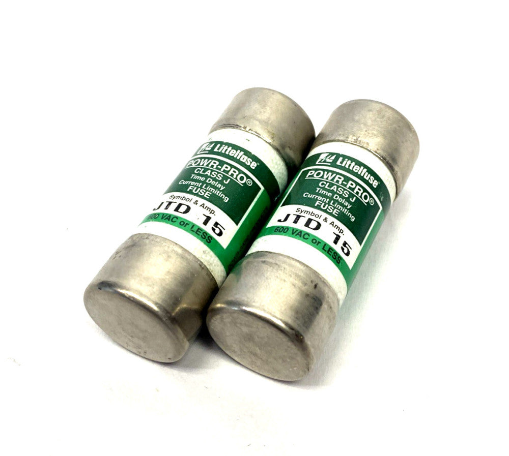 Littelfuse JTD015 Class J Fuse 15A 600VAC Slo-Blo/Time Lag  LOT OF 2