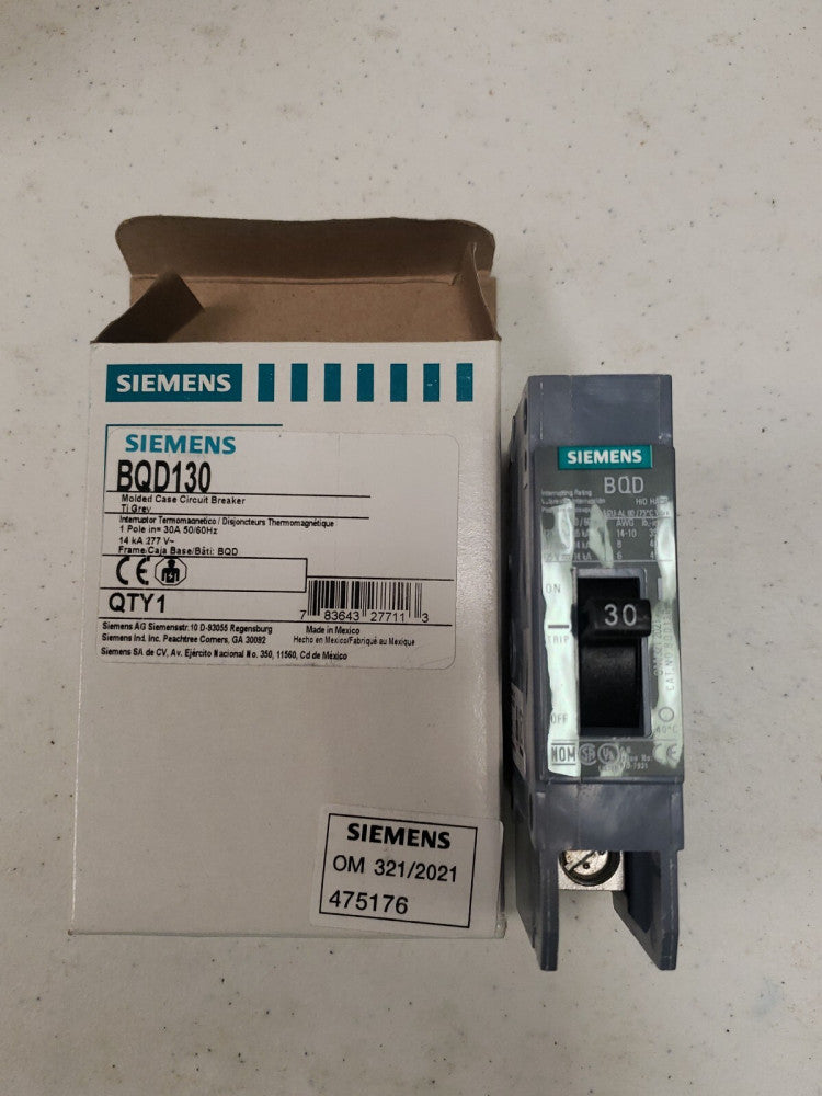 NEW Siemens BDQ130 Breaker. 277V 1P