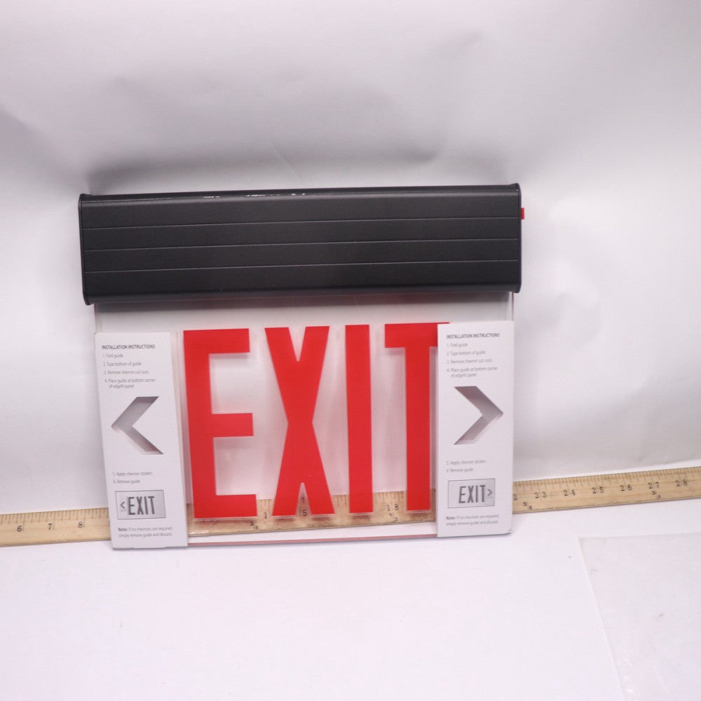 Edgelit LED Exit Sign Clear Panel & Red Lettering