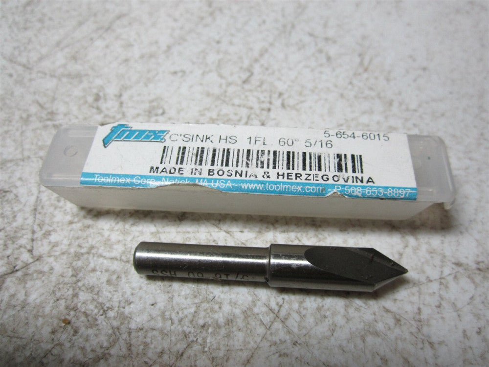 TMX 5-654-6015 5/16 Diam x 1/4 Shank Diam x 2" OAL 60° HSS Single Fl Countersink